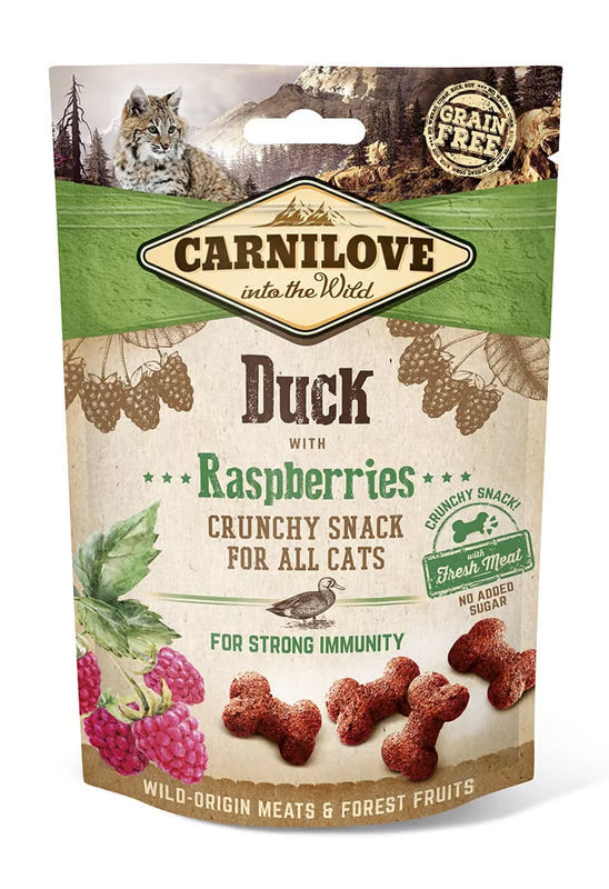 CARNILOVE - Crunchy au Canard avec framboises pour chat
