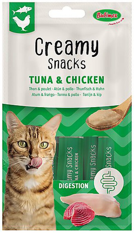 BUBIMEX - Crème à Lécher x4 Thon et Poulet pour Chats - 60g