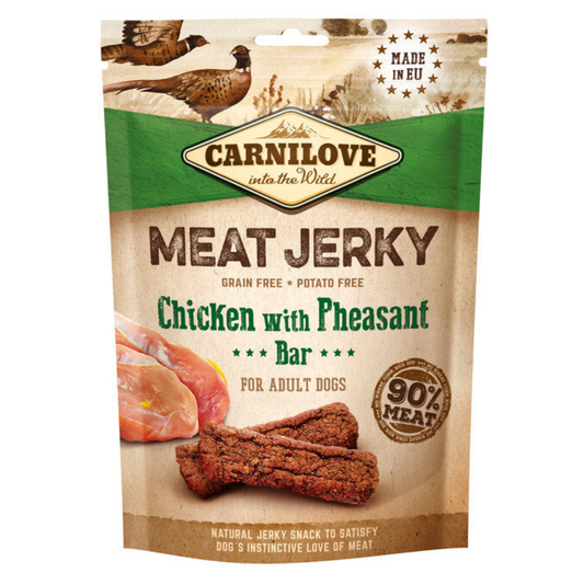 CARNILOVE - Jerky Barre Protéinée Poulet Faisan 🐔🦃