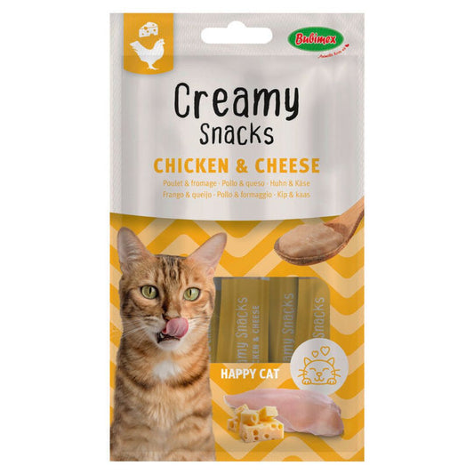 BUBIMEX - Crème à Lécher x4 Poulet / Fromage pour Chats - 60g