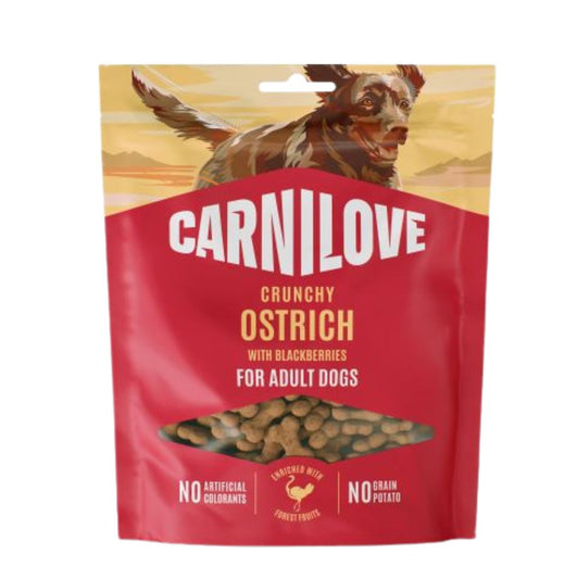 CARNILOVE - Crunchy Autruche et Mûres 200g pour Chien 🦤