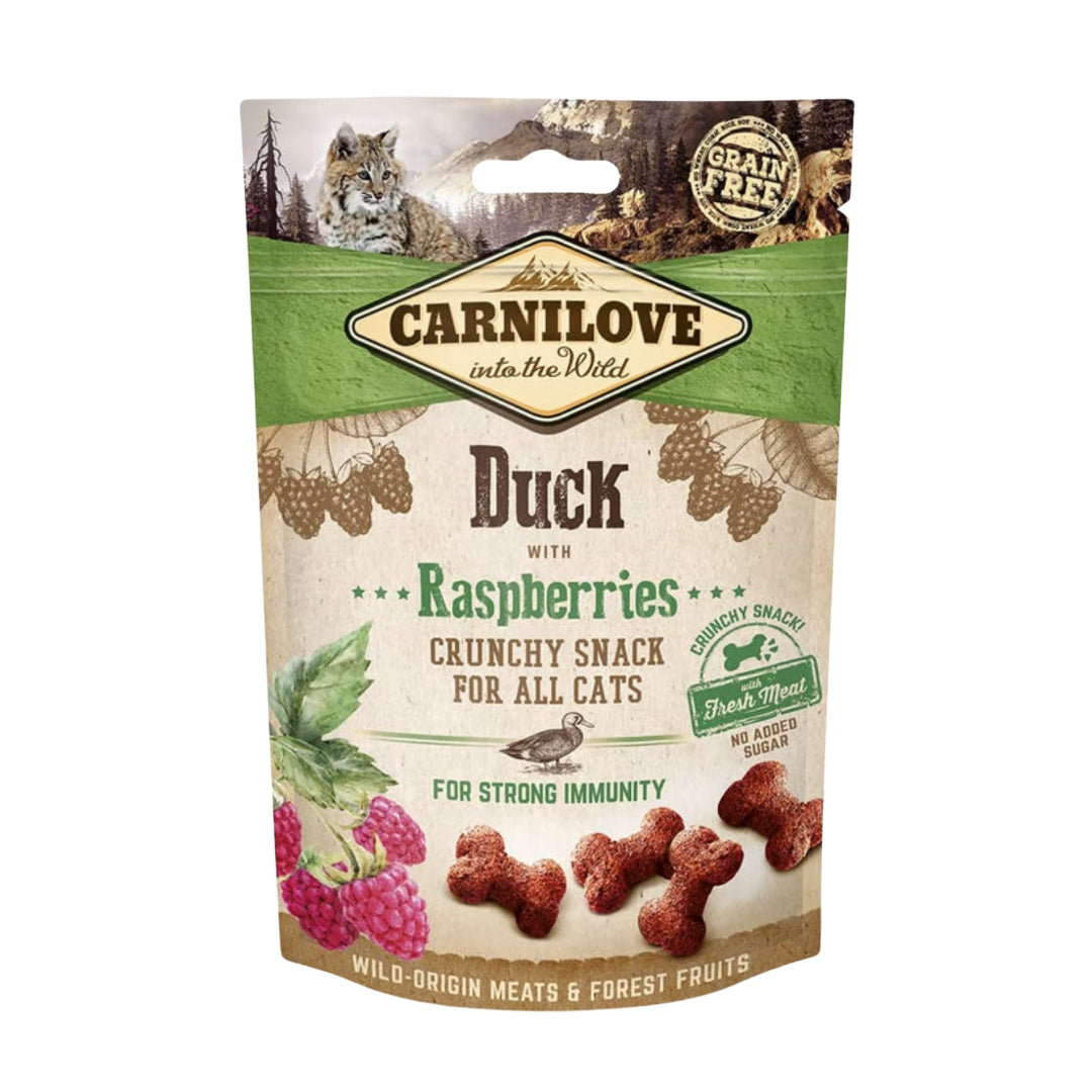 CARNILOVE - Crunchy au Canard avec framboises pour chat