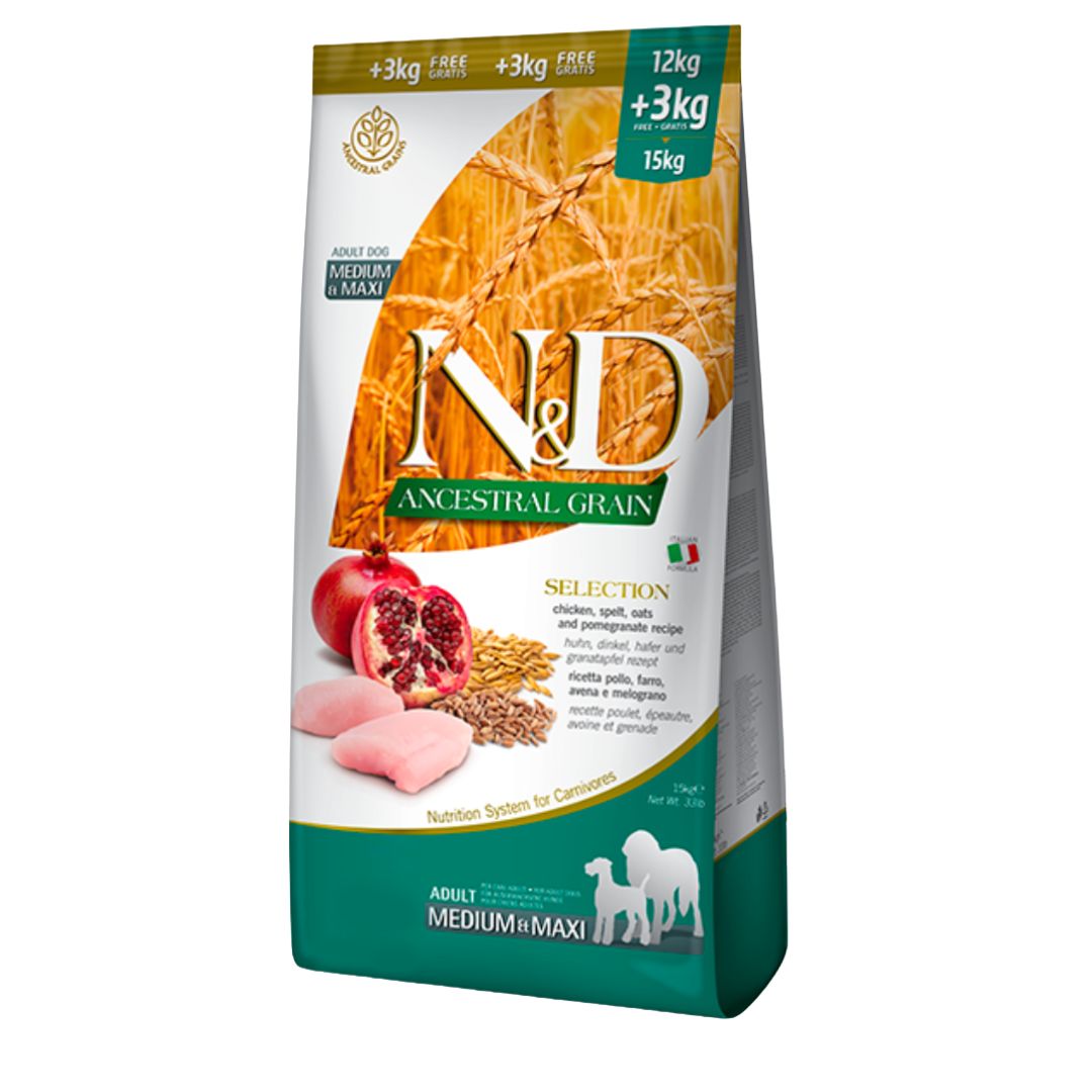 PROMO FARMINA Ancestral Poulet & Grenade Adulte MEDIUM/MAXI 12kg+3 🐕
