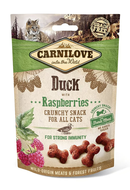 CARNILOVE - Crunchy au Canard avec framboises pour chat